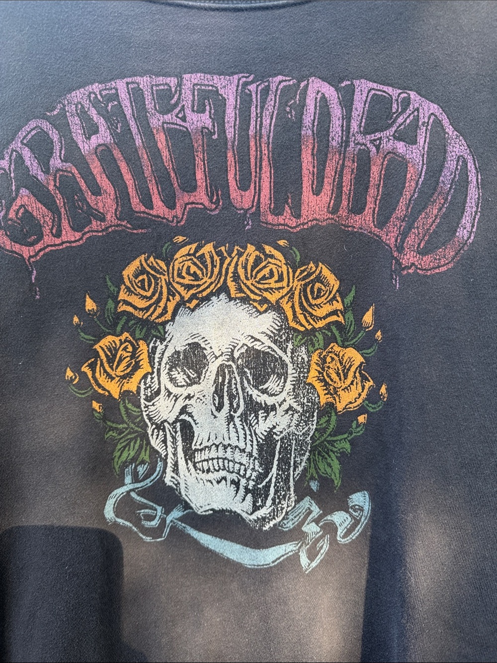 American Eagle Outfitters Black Grateful Dead Skull Crewneck Sweatshirt - Picture 2 of 5